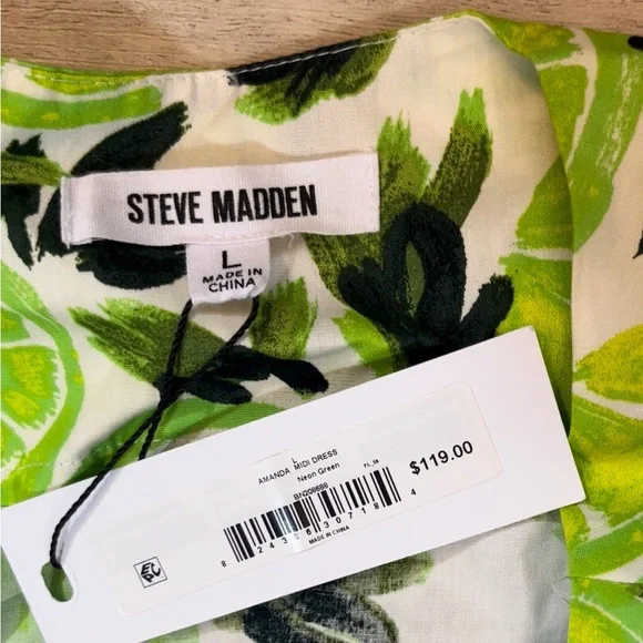 NWT Steve Madden Amanda Cotton Midi Dress Size Large - Picture 6 of 9